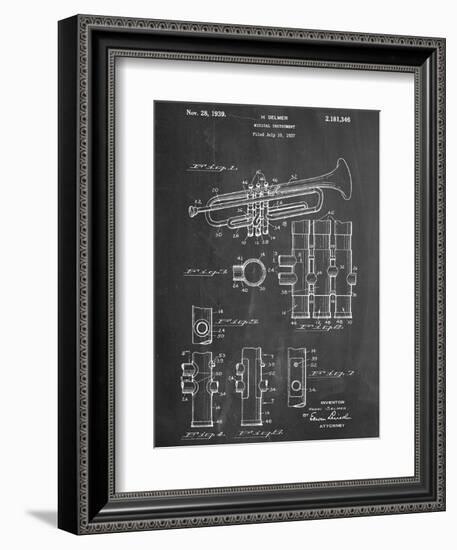 Trumpet Instrument Patent-null-Framed Art Print