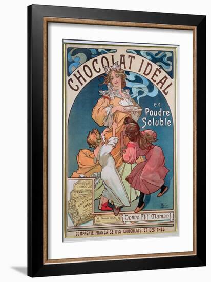 Poster Advertising 'Chocolat Ideal', 1897-Alphonse Mucha-Framed Giclee Print