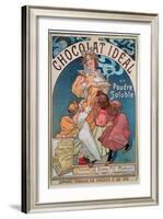 Poster Advertising 'Chocolat Ideal', 1897-Alphonse Mucha-Framed Giclee Print