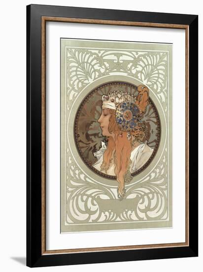 Tetes Byzantines: Blonde, 1897-Alphonse Mucha-Framed Giclee Print