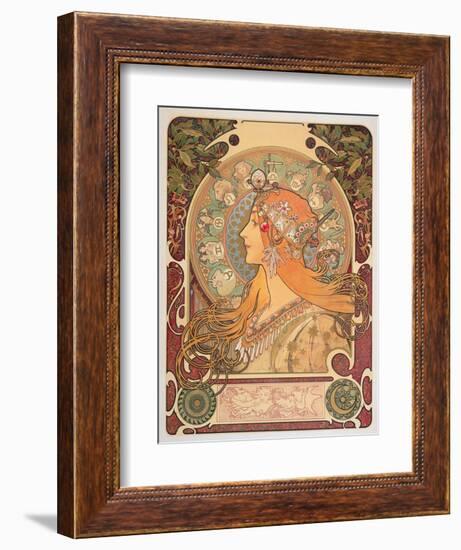 Zodiac, 1896-Alphonse Mucha-Framed Giclee Print