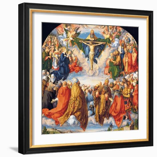 The Adoration of the Holy Trinity (the Landauer Altarpiece)-Albrecht Dürer-Framed Giclee Print