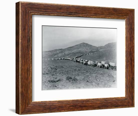 Wagon Train - Oregon Trail Wagon Train Reenactment, 1935-Ashael Curtis-Framed Giclee Print