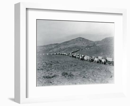 Wagon Train - Oregon Trail Wagon Train Reenactment, 1935-Ashael Curtis-Framed Giclee Print