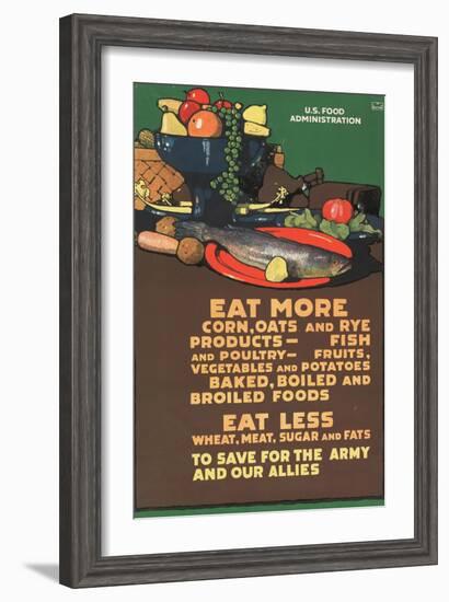 "Eat More Corn, Oats and Rye - To Save For the Army and Our Allies," 1918-L.n. Britton-Framed Giclee Print