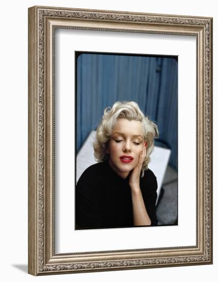 Portrait of Marilyn Monroe on Patio Outside of Her Home-Alfred Eisenstaedt-Framed Photographic Print