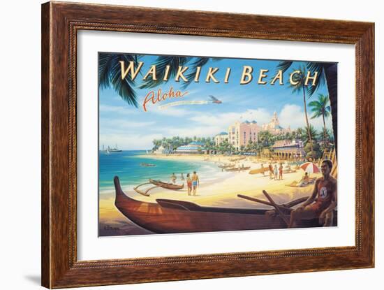 Waikiki Beach-Kerne Erickson-Framed Art Print