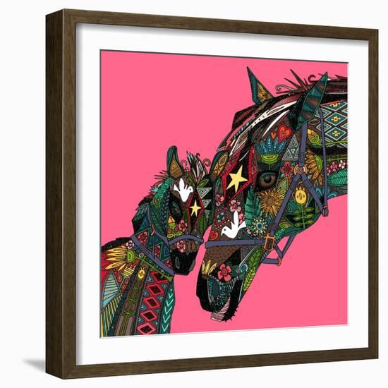 Horse Love Pink-Sharon Turner-Framed Art Print