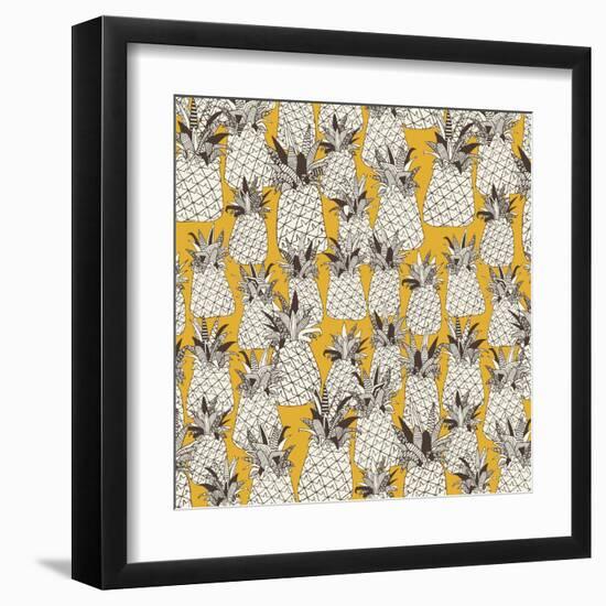 Pineapple Sunshine Yellow-Sharon Turner-Framed Art Print