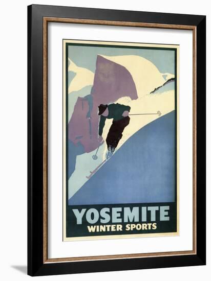 Yosemite Winter Sports-null-Framed Giclee Print