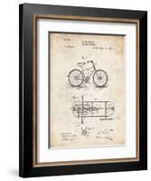 PP51-Vintage Parchment Bicycle Gearing 1894 Patent Poster-Cole Borders-Framed Giclee Print