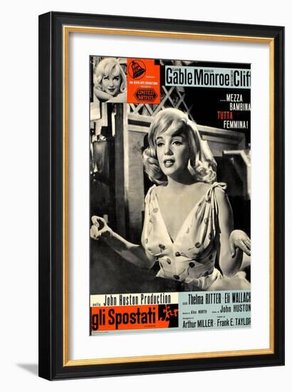 The Misfits, (aka Gli Spostati), Italian Poster, Marilyn Monroe, 1961-null-Framed Premium Giclee Print