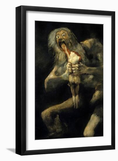 Saturn Devouring His Son. 1820-1823-Francisco de Goya-Framed Art Print