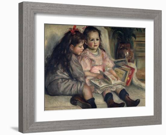 Girls Reading, Ca. 1880-Pierre-Auguste Renoir-Framed Art Print