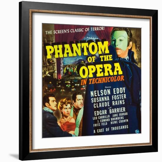 Phantom of the Opera, Nelson Eddy, Susanna Foster, Claude Rains, 1943-null-Framed Art Print