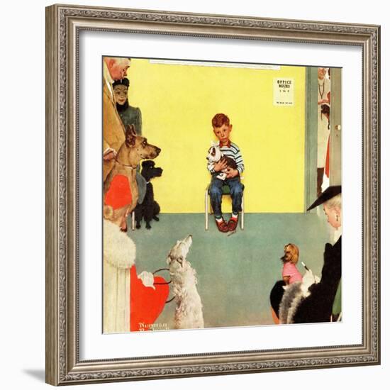 "At the Vets", March 29,1952-Norman Rockwell-Framed Giclee Print