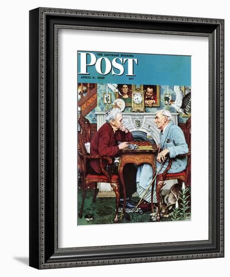 "April Fool, 1943" Saturday Evening Post Cover, April 3,1943-Norman Rockwell-Framed Giclee Print