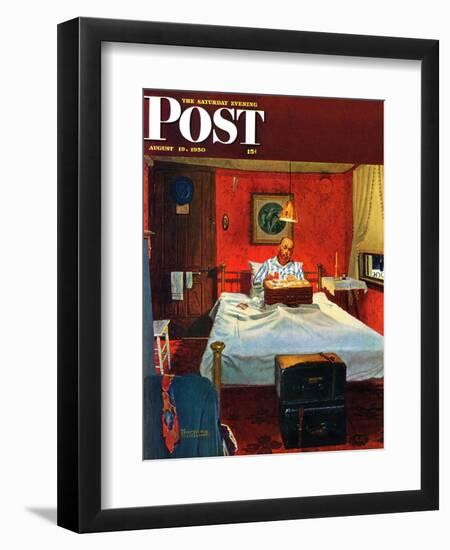 "Solitaire" Saturday Evening Post Cover, August 19,1950-Norman Rockwell-Framed Giclee Print