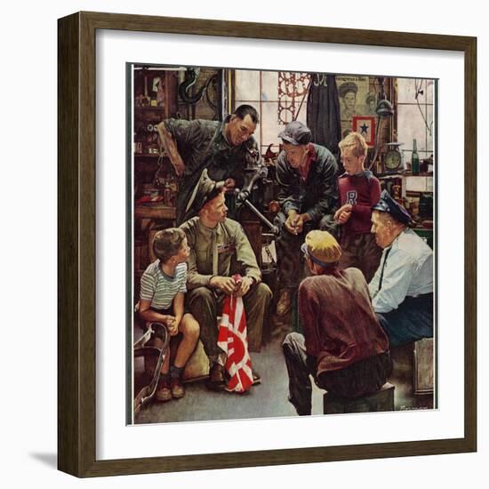 "Homecoming Marine", October 13,1945-Norman Rockwell-Framed Giclee Print