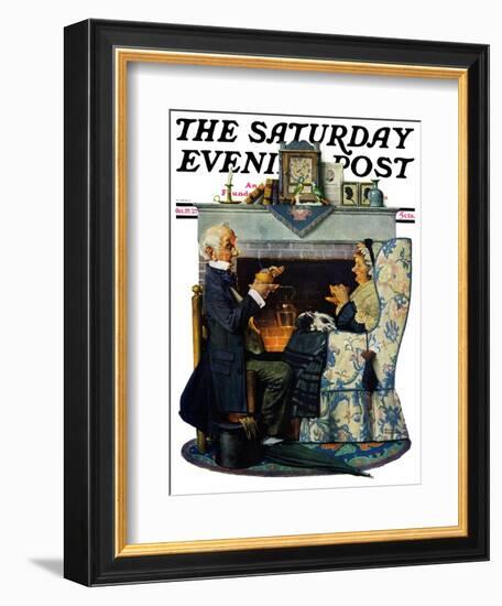 "Tea for Two" or "Tea Time" Saturday Evening Post Cover, October 22,1927-Norman Rockwell-Framed Giclee Print