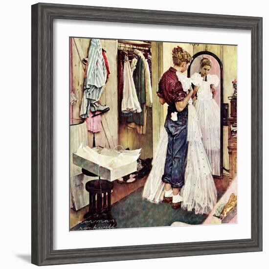 "Prom Dress", March 19,1949-Norman Rockwell-Framed Giclee Print