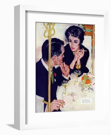 Shock Treatment  - Saturday Evening Post "Leading Ladies", April 12, 1958 pg.26-Joe de Mers-Framed Giclee Print