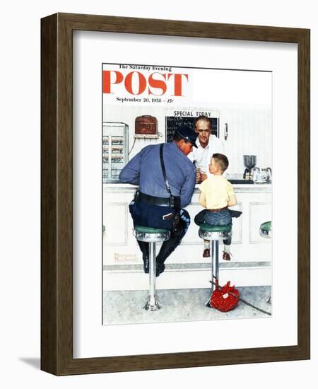 "Runaway" Saturday Evening Post Cover, September 20,1958-Norman Rockwell-Framed Giclee Print