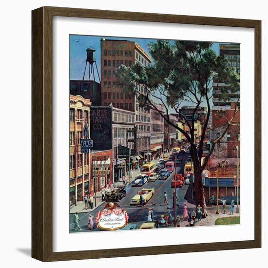 "Peachtree Street," June 25, 1960-John Falter-Framed Giclee Print