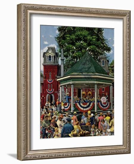 "Patriotic Band Concert", July 7, 1951-Stevan Dohanos-Framed Giclee Print