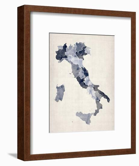 Watercolor Map of Italy-Michael Tompsett-Framed Art Print