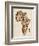 Typography Text Map of Africa-Michael Tompsett-Framed Art Print