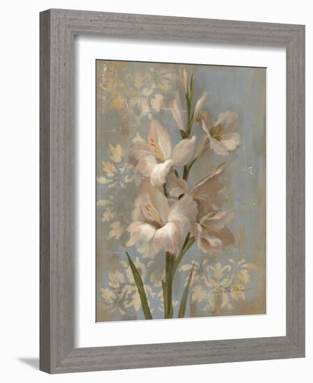 Gladiola on Soft Blue-Silvia Vassileva-Framed Art Print