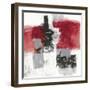 Action II Red Black Sq-Jane Davies-Framed Art Print