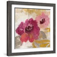 Elegant Fresco Floral Gold Flower II-Silvia Vassileva-Framed Art Print