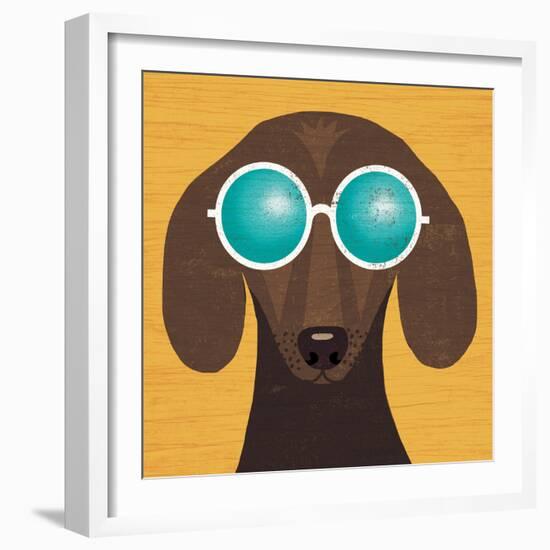 Beach Bums Dachshund I-Michael Mullan-Framed Art Print