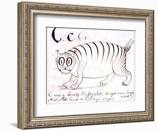 The Letter C of the Alphabet, c.1880 Pen and Indian Ink-Edward Lear-Framed Giclee Print