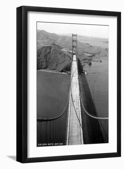 San Francisco, California - Golden Gate Bridge from Bridge Pinnacle-Lantern Press-Framed Art Print