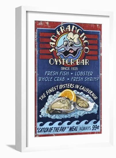 San Francisco, California - Oyster Bar-Lantern Press-Framed Art Print