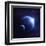 Earth and Moon in Outer Space with Rising Sun and Flying Meteorites-null-Framed Art Print