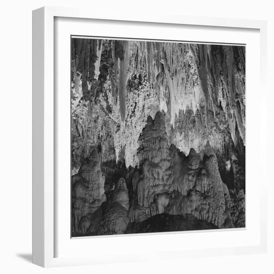 Formations Along Wall Of Big Room, Crystal Spring Home Carlsbad Caverns NP New Mexico. 1933-1942-Ansel Adams-Framed Art Print