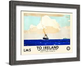 LMS To Ireland-Norman Wilkinson-Framed Art Print