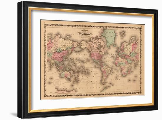 World Map-A.J. Johnson-Framed Art Print