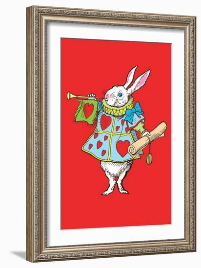 Alice in Wonderland: Horn and Hearts-John Tenniel-Framed Art Print