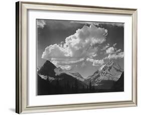 Tops Of Pine Trees Snow Covered "In Glacier National Park" Montana. 1933-1942-Ansel Adams-Framed Art Print