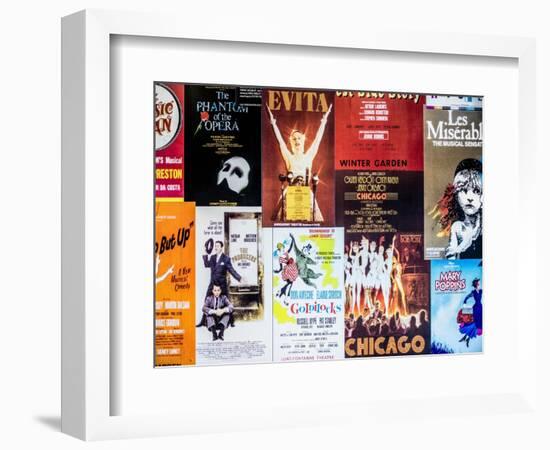 NYC Street Art - Patchwork of Old Posters of Broadway Musicals - Times Square - Manhattan-Philippe Hugonnard-Framed Art Print