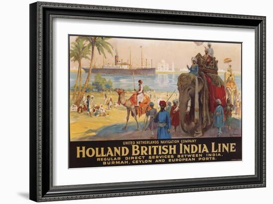 Holland British India Line Poster-E.V. Hove-Framed Giclee Print