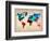 World Watercolor Map 1-NaxArt-Framed Art Print