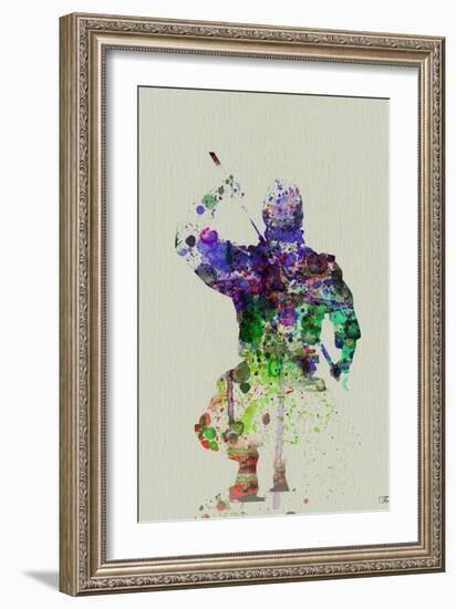 Ninja Watercolor-NaxArt-Framed Art Print