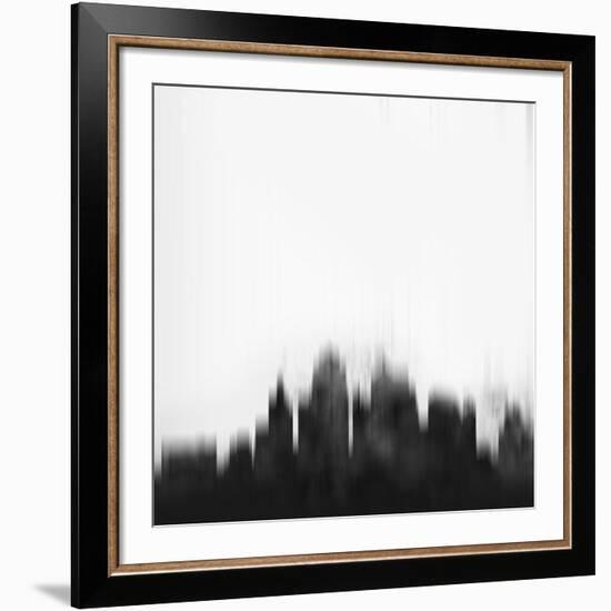 Kansas City Skyline - Black-NaxArt-Framed Art Print