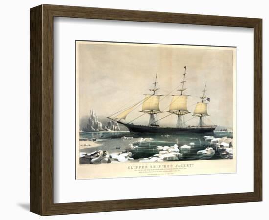 Clipper Ship Red Jacket-Currier & Ives-Framed Giclee Print